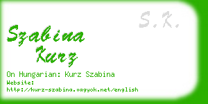 szabina kurz business card